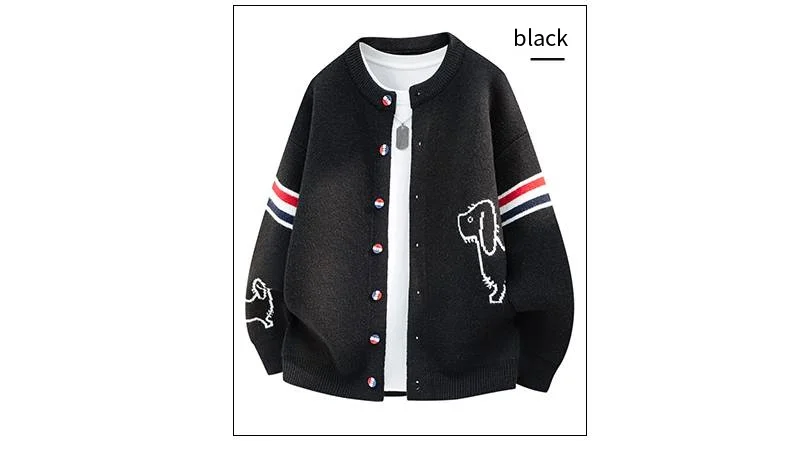 New Autumn Winter Men Long-Sleeved Knitted Shirt Jacket Single-Breasted Quality Cardigan Casual Fashion Comfort Men's Clothing