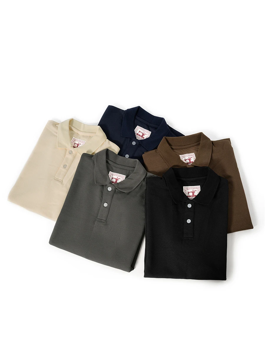 Men's Classic Cotton Polo Shirt Short Sleeve Casual Solid Color Lapel Tee Summer Breathable Slim Fit Tops