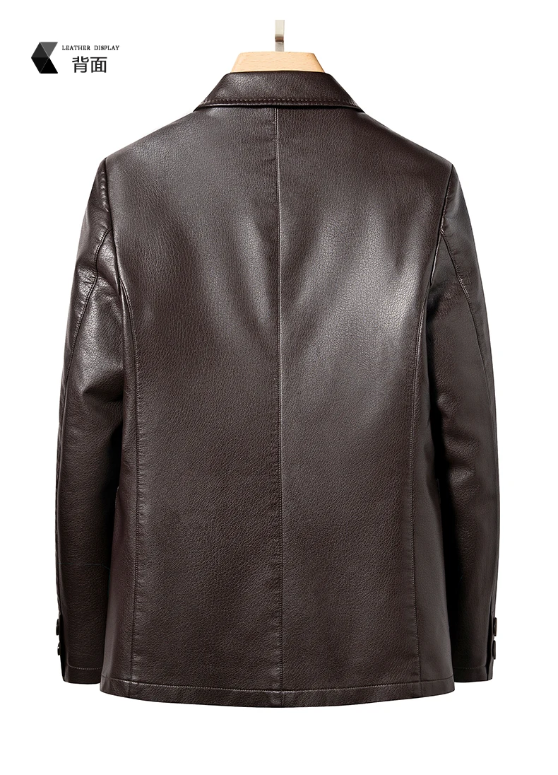 YN-2330 Natural Sheep Leather Casual Suit Men's Jacket Slim Spring and Autumn Thin Section Black Brown
