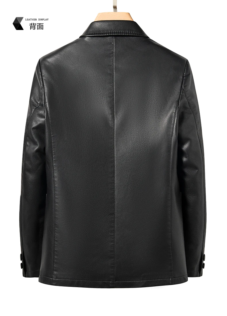 YN-2330 Natural Sheep Leather Casual Suit Men's Jacket Slim Spring and Autumn Thin Section Black Brown