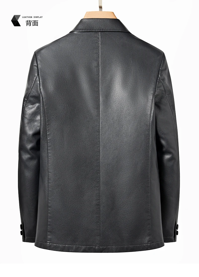 YN-2330 Natural Sheep Leather Casual Suit Men's Jacket Slim Spring and Autumn Thin Section Black Brown