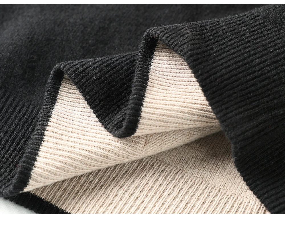 Autumn And Winter New Double-Sided Vest Men's 100% Pure Wool Knitted Vest Loose Semi-High Collar Zipper Cardigan
