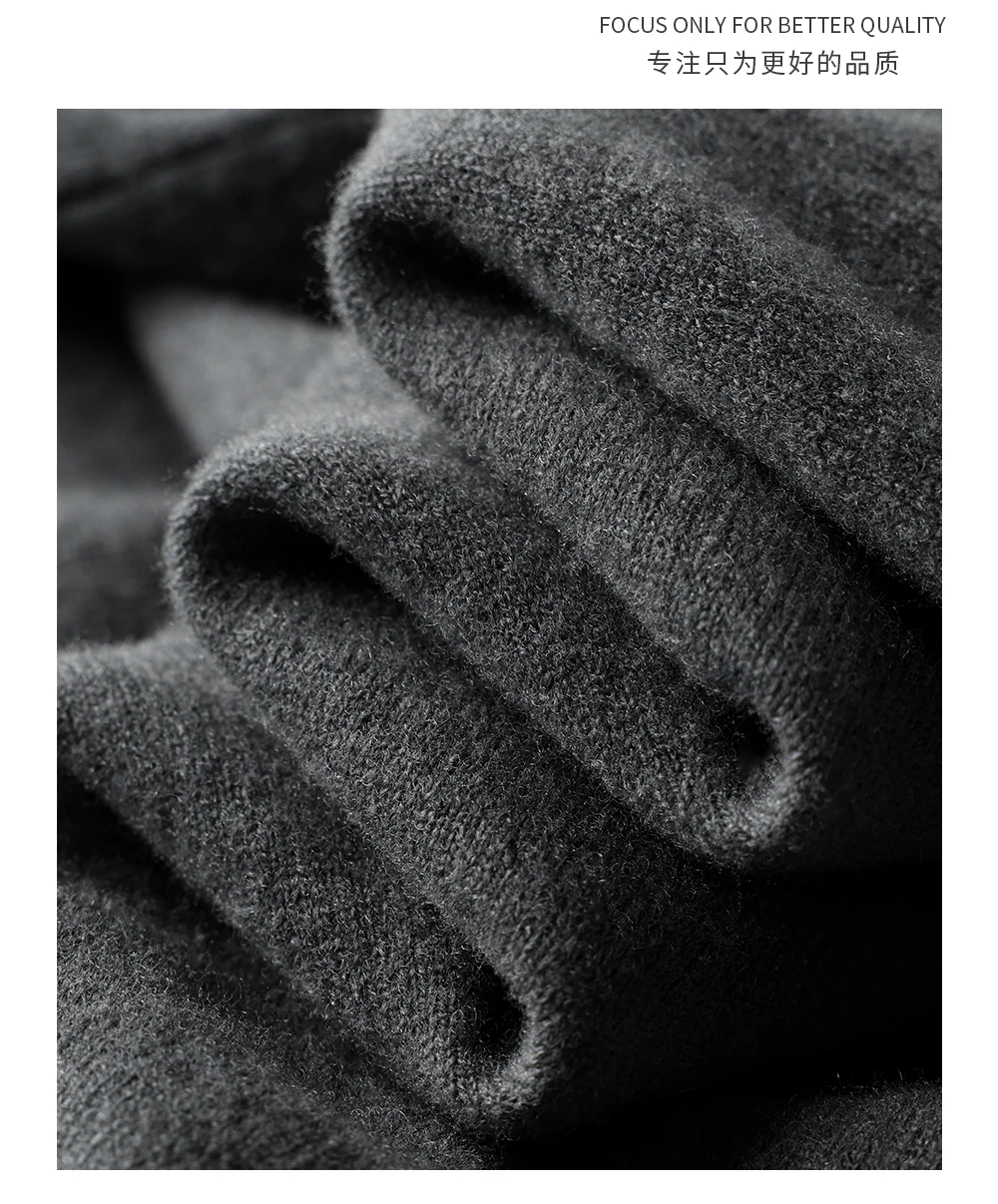 Autumn And Winter New Double-Sided Vest Men's 100% Pure Wool Knitted Vest Loose Semi-High Collar Zipper Cardigan