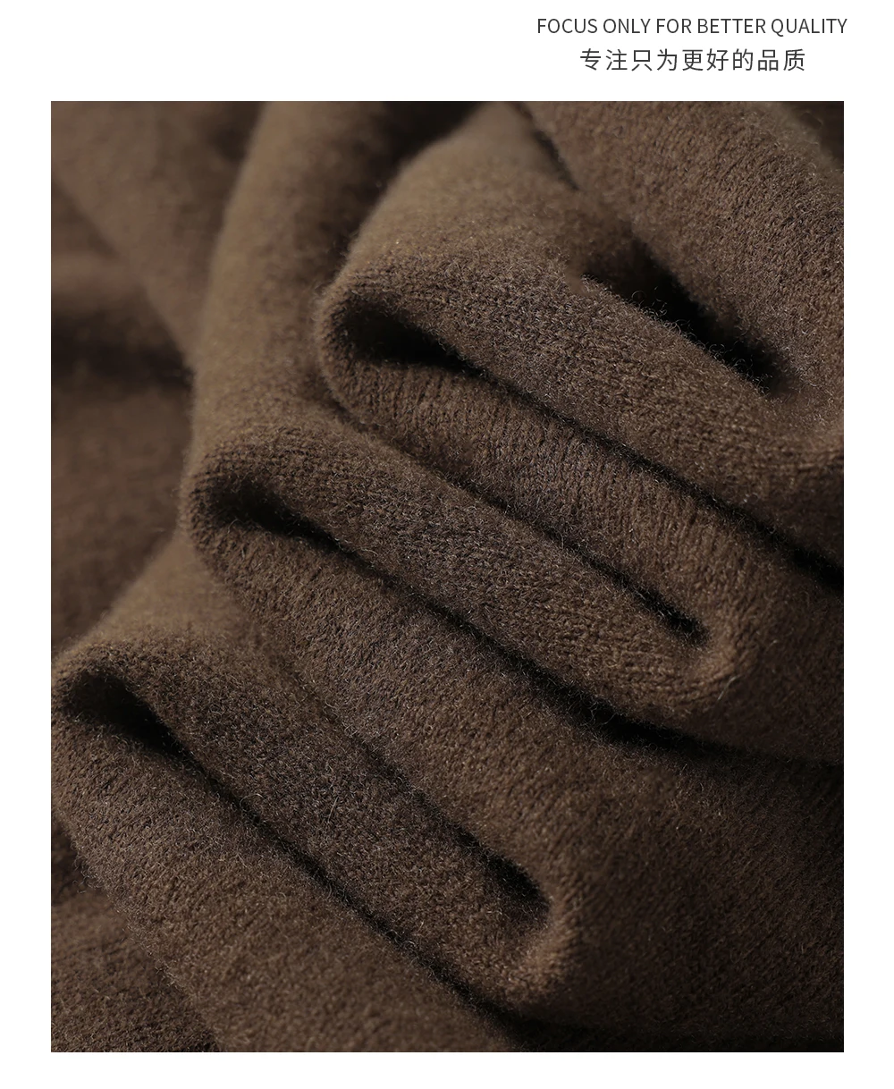 Autumn And Winter New Double-Sided Vest Men's 100% Pure Wool Knitted Vest Loose Semi-High Collar Zipper Cardigan