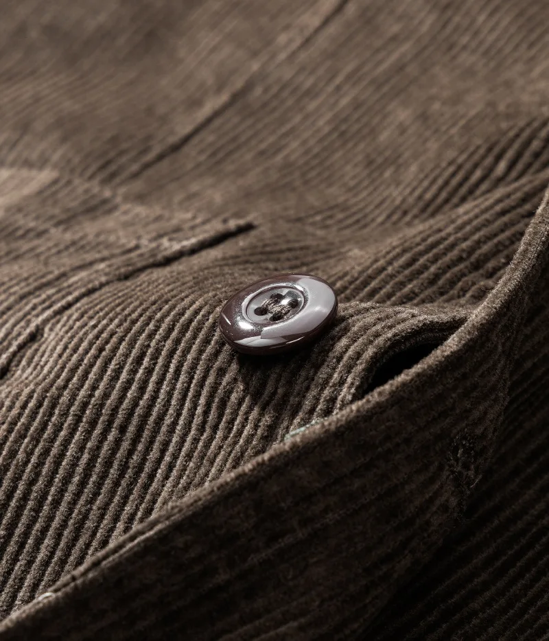 100% Cotton Corduroy Blazer for Men America Style Good Quality Jacket Multi-pocket Business Casual Solid Color Simple Basic Coat