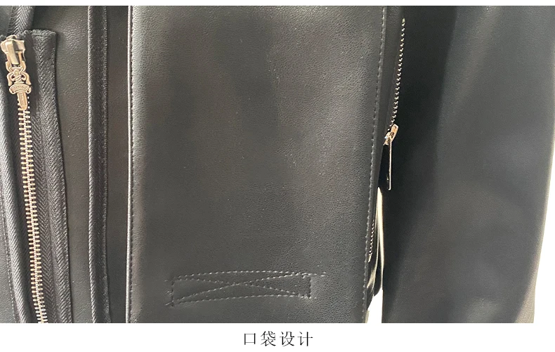 Nerazzurri Spring Autumn Cool Handsome Emo Hard Short Black Pu Leather Jacket Blazer Men with Three-dimensional Pockets Zipper