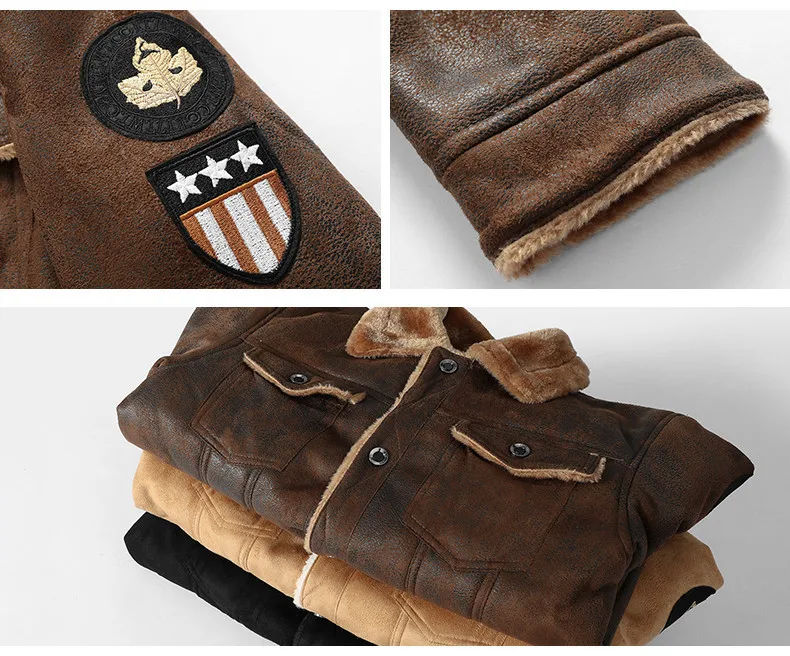 New Winter Men Leather and Fur Integrated Jackets and Coats New Fashion Male Fleece Warm Bomber Jackets Slim Fit Jaquetas 4XL