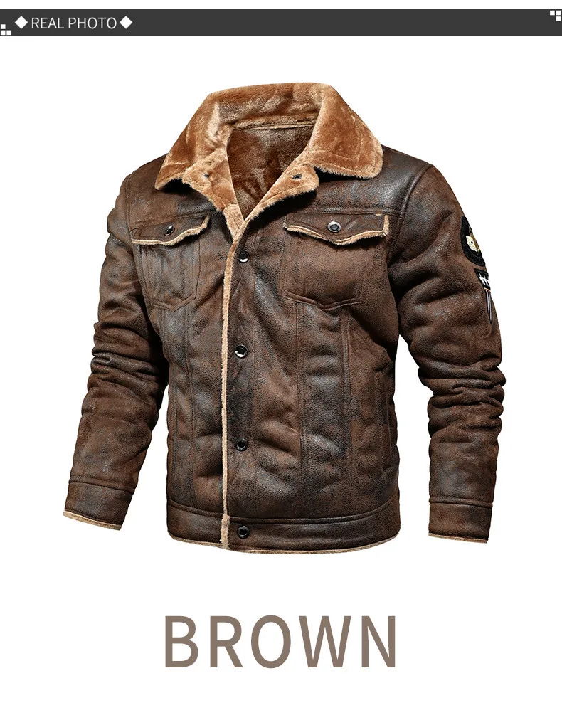 New Winter Men Leather and Fur Integrated Jackets and Coats New Fashion Male Fleece Warm Bomber Jackets Slim Fit Jaquetas 4XL