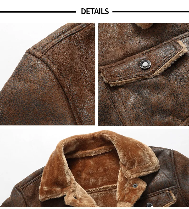 New Winter Men Leather and Fur Integrated Jackets and Coats New Fashion Male Fleece Warm Bomber Jackets Slim Fit Jaquetas 4XL