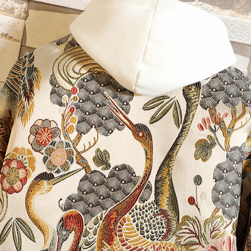 Embroidered Jacket 2026 New Fashion Stand Collar Jacket Boutique plus Size Men's Hip Hop casual Men's Jacket 5X Bohemian style