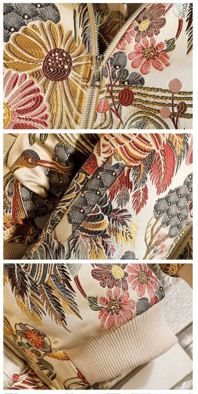 Embroidered Jacket 2026 New Fashion Stand Collar Jacket Boutique plus Size Men's Hip Hop casual Men's Jacket 5X Bohemian style