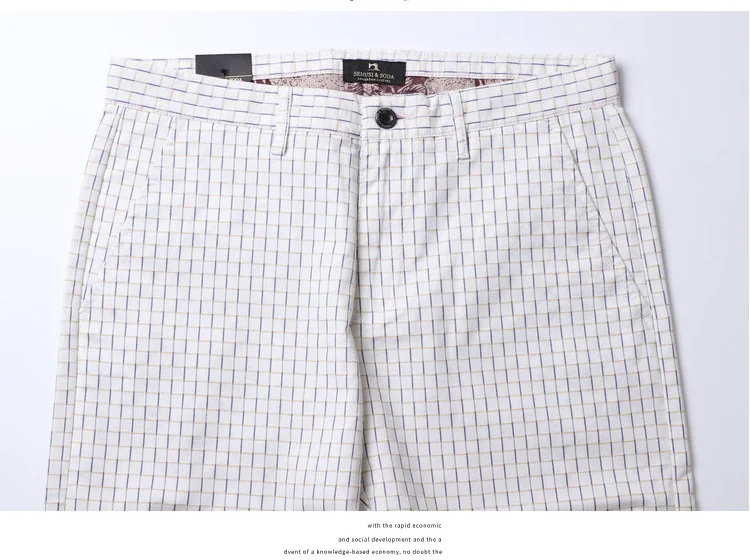 Thin Summer Plaid Pants Men Straight Korea Style Clothes Men Pants Trousers 2021 New