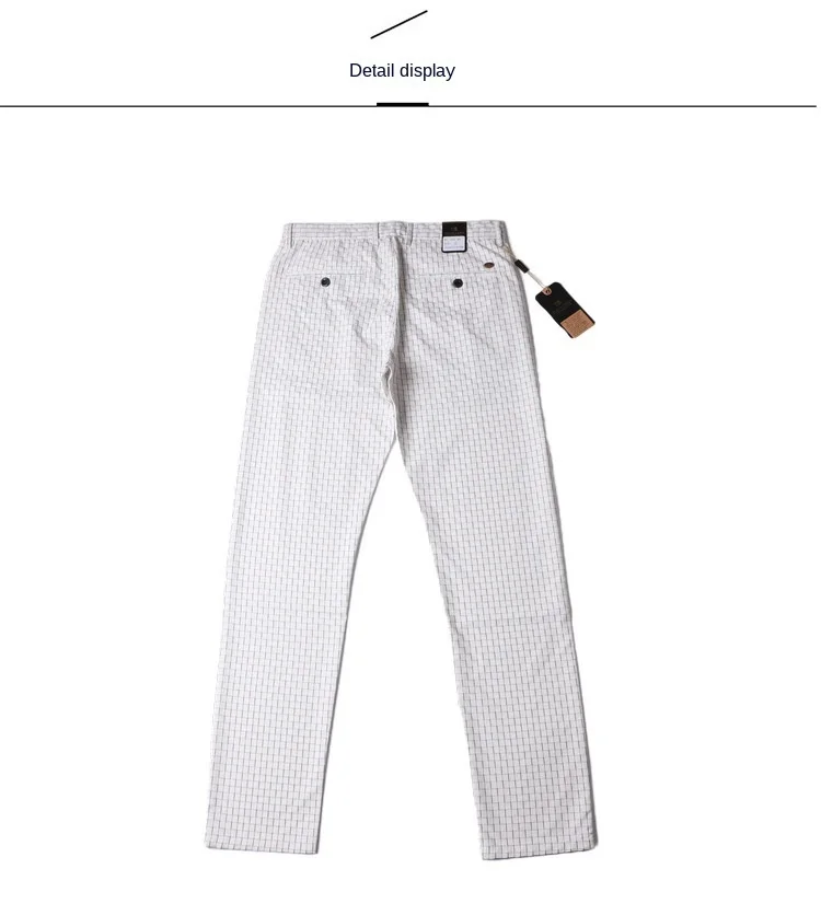 Thin Summer Plaid Pants Men Straight Korea Style Clothes Men Pants Trousers 2021 New