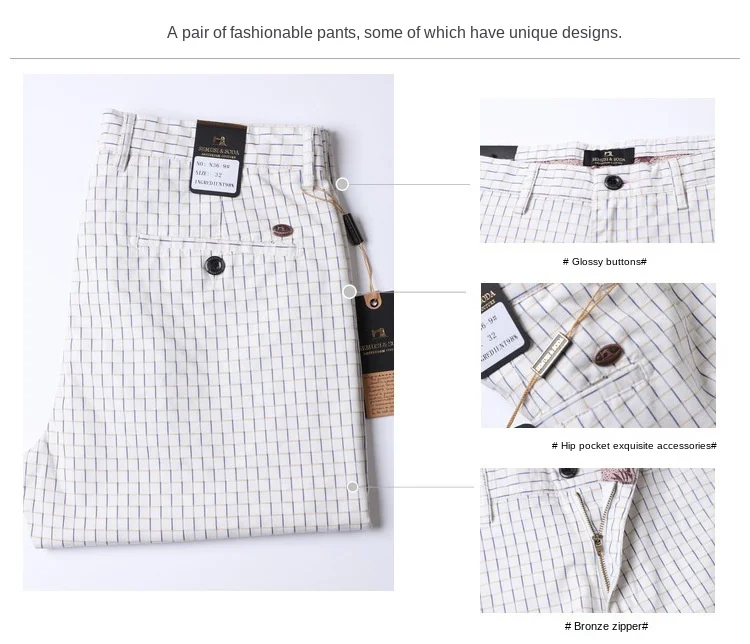 Thin Summer Plaid Pants Men Straight Korea Style Clothes Men Pants Trousers 2021 New