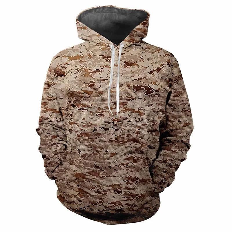 Jungle Camouflage 3d Printed Hoodie Men Spring Autumn Street Sweatshirt Loose Casual Outdoor Sports Top Long Sleeve Hoodies