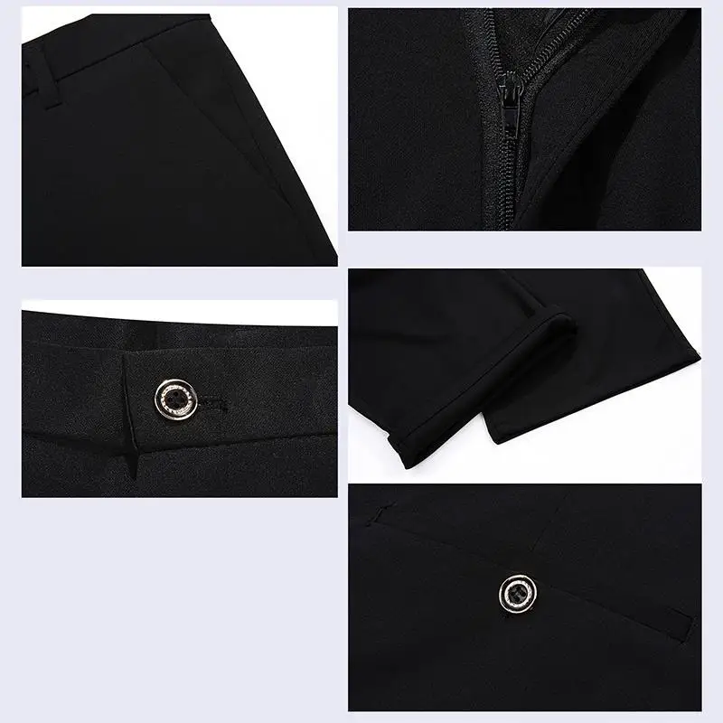 Plus Size 48 50 52 Mens Black Long Pants Casual Business Suit Pants