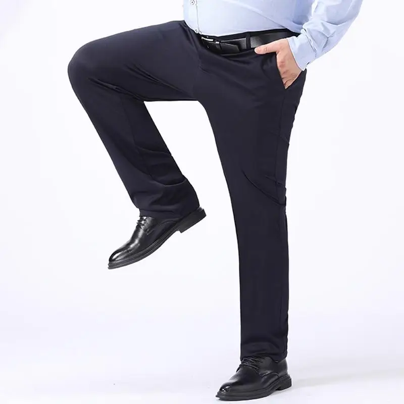 Plus Size 48 50 52 Mens Black Long Pants Casual Business Suit Pants