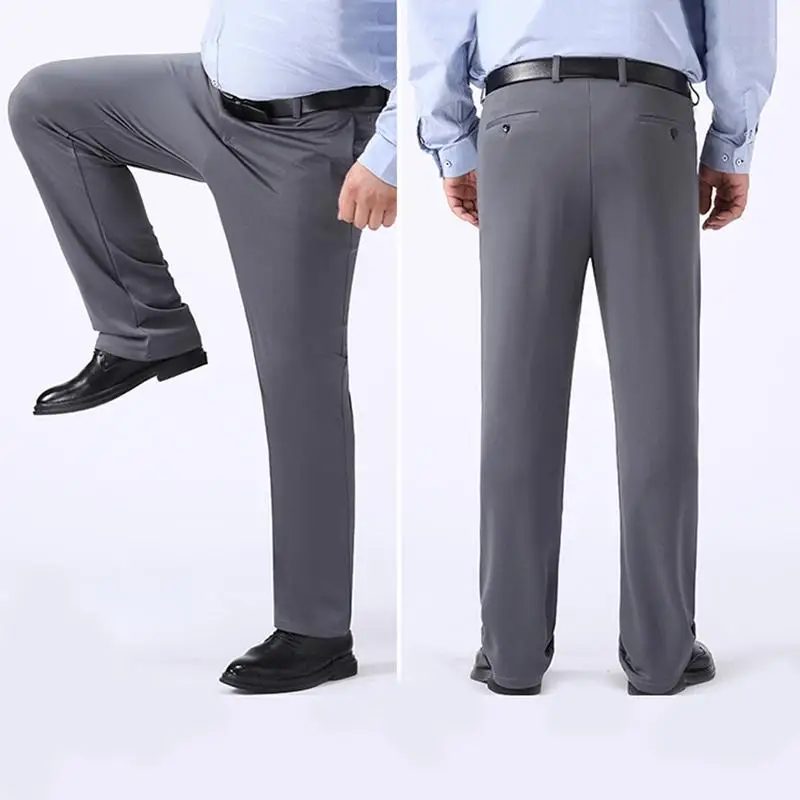 Plus Size 48 50 52 Mens Black Long Pants Casual Business Suit Pants