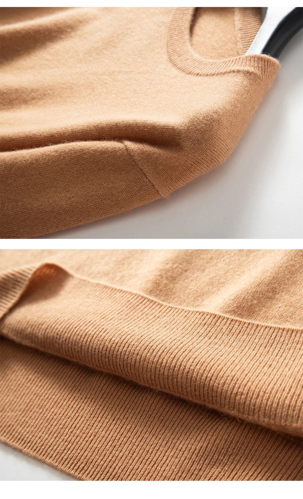100% Cashmere Men's Pullover Business Casual Solid Knitted Sweater Loose Pull Round Neck Collar Tops Basic Versatile Jumper