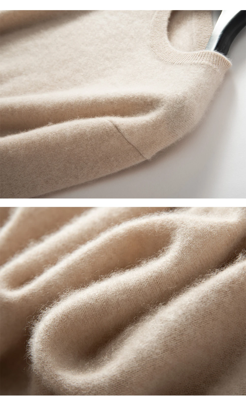 100% Cashmere Men's Pullover Business Casual Solid Knitted Sweater Loose Pull Round Neck Collar Tops Basic Versatile Jumper