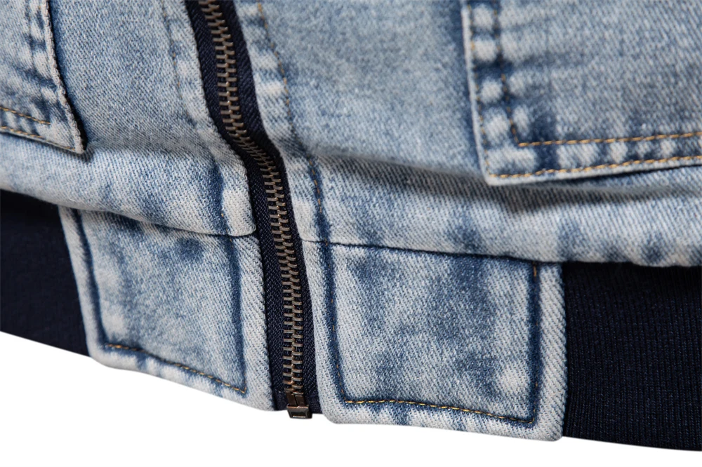 AIOPESON Autumn Winter Fur Collar Jacket for Men Warm Thicken Fleece Men's Jeans Jacket and Coat Casual Fashion Denim Jacket Men