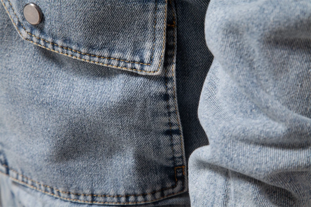 AIOPESON Autumn Winter Fur Collar Jacket for Men Warm Thicken Fleece Men's Jeans Jacket and Coat Casual Fashion Denim Jacket Men