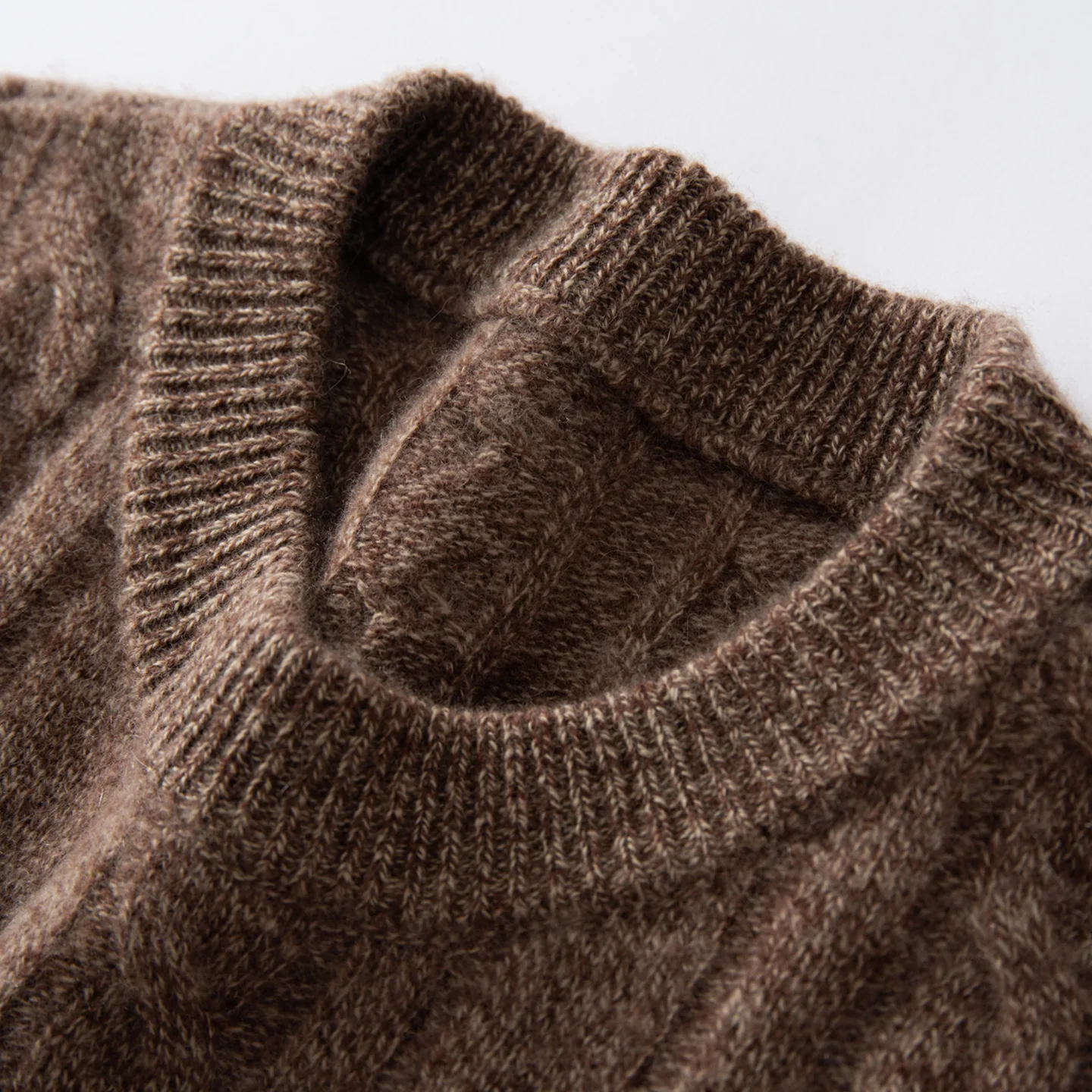 ZOCEPT 100% Natural Cashmere Men's Sweater Autumn Winter Thick Warm O-Neck Casual Pullover Knitted Twisted Flower Sweater Top