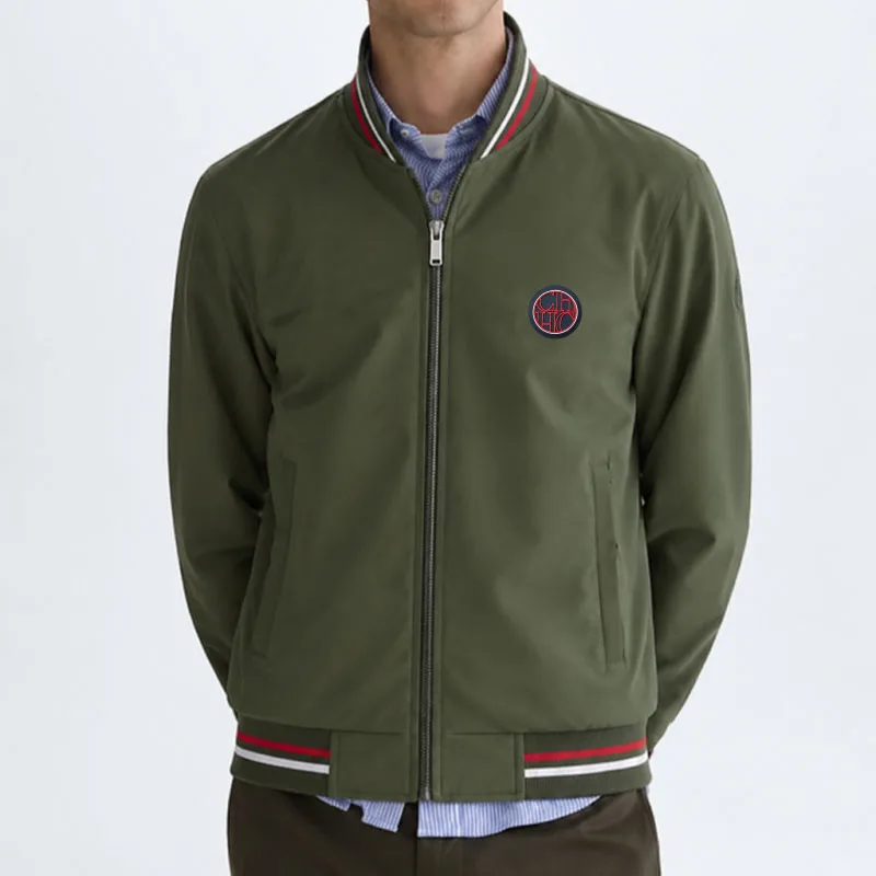 CH Men’s Er Jacket Lightweight Casual Zip Up Stand Collar Jacket Streetwear Windbreaker Coat Spring Autumn Baseball Varsity