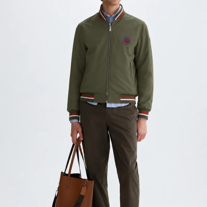 CH Men’s Er Jacket Lightweight Casual Zip Up Stand Collar Jacket Streetwear Windbreaker Coat Spring Autumn Baseball Varsity