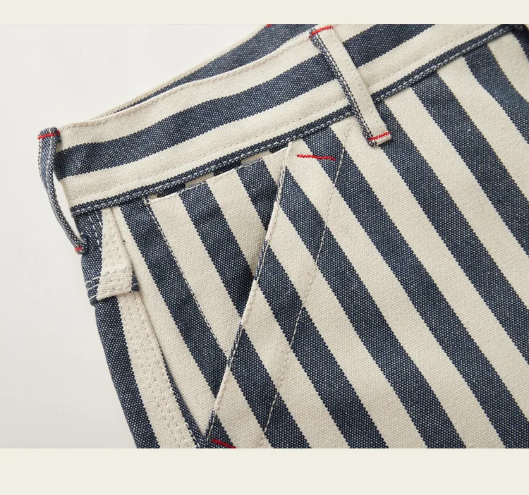 14oz Dense Thicken Heavyweight Striped Pants for Men Good Quality Winter Fall America Style Loose Casual Vintage Worker Trouser