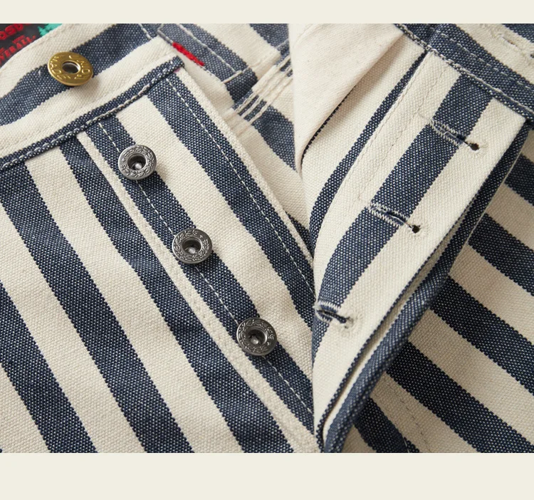 14oz Dense Thicken Heavyweight Striped Pants for Men Good Quality Winter Fall America Style Loose Casual Vintage Worker Trouser