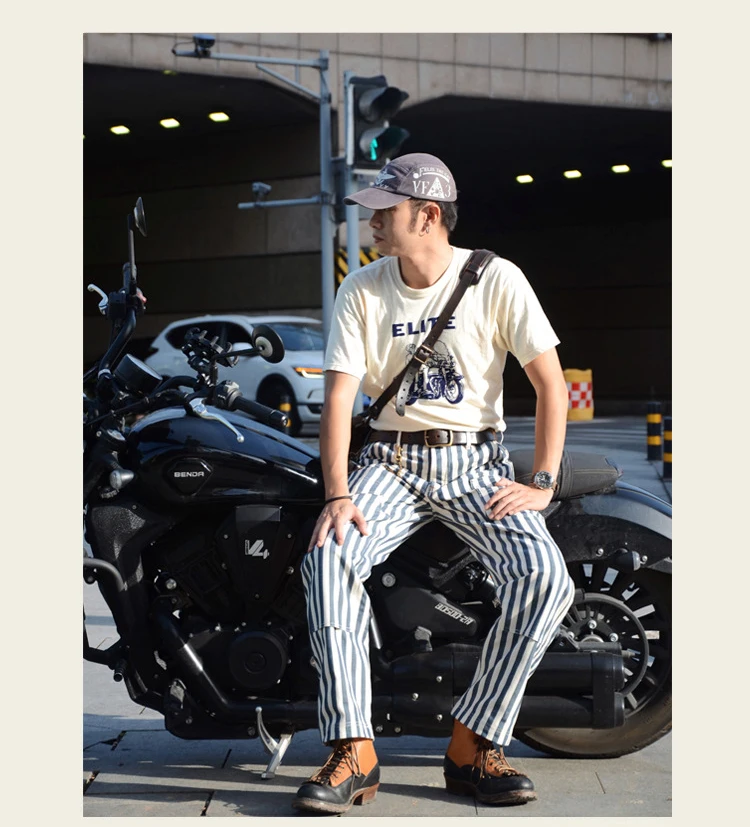 14oz Dense Thicken Heavyweight Striped Pants for Men Good Quality Winter Fall America Style Loose Casual Vintage Worker Trouser