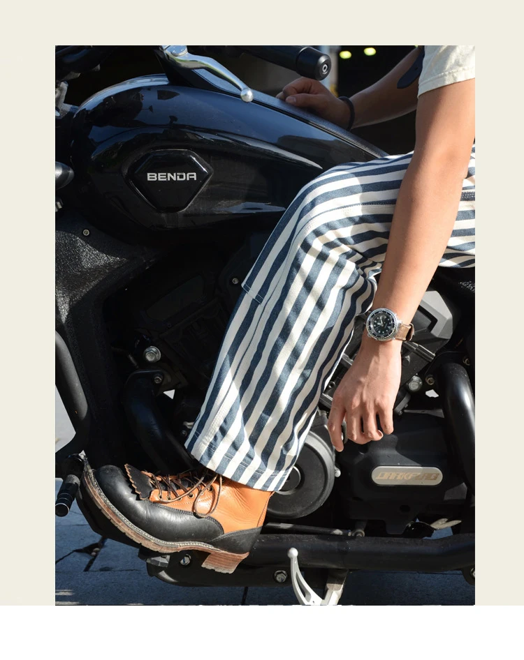 14oz Dense Thicken Heavyweight Striped Pants for Men Good Quality Winter Fall America Style Loose Casual Vintage Worker Trouser