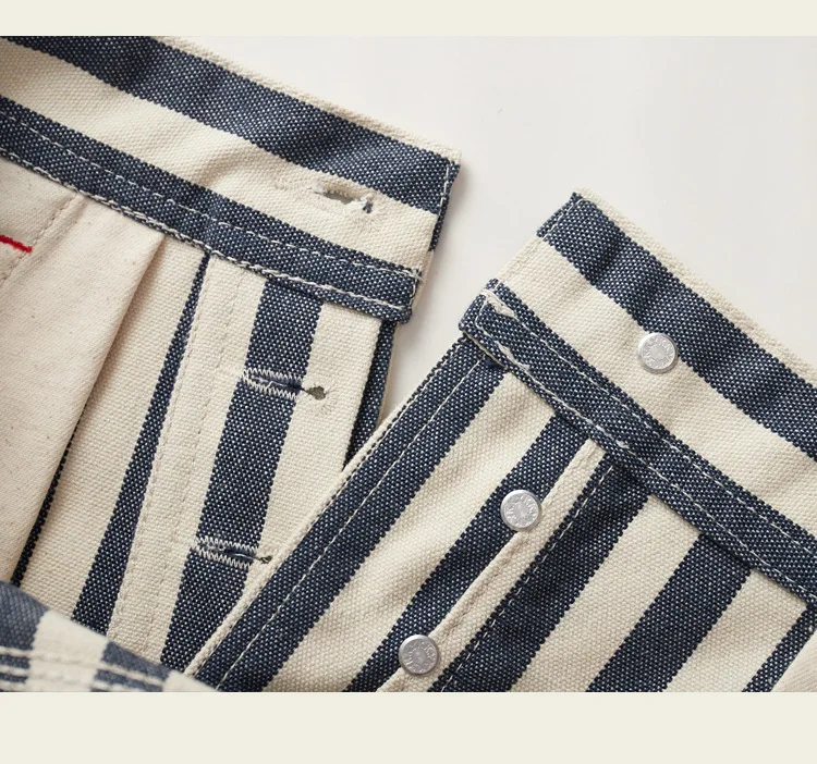 14oz Dense Thicken Heavyweight Striped Pants for Men Good Quality Winter Fall America Style Loose Casual Vintage Worker Trouser