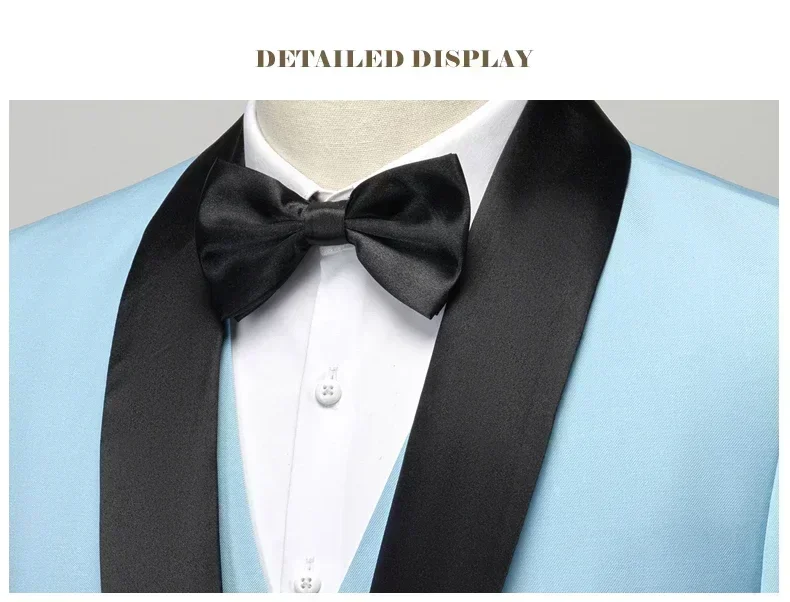 Men's Black Satin Shawl Lapel Tuxedo Suit 2 Pieces, Slim Fit Formal Blazer & Pants for Wedding Party Prom Groom Outfit