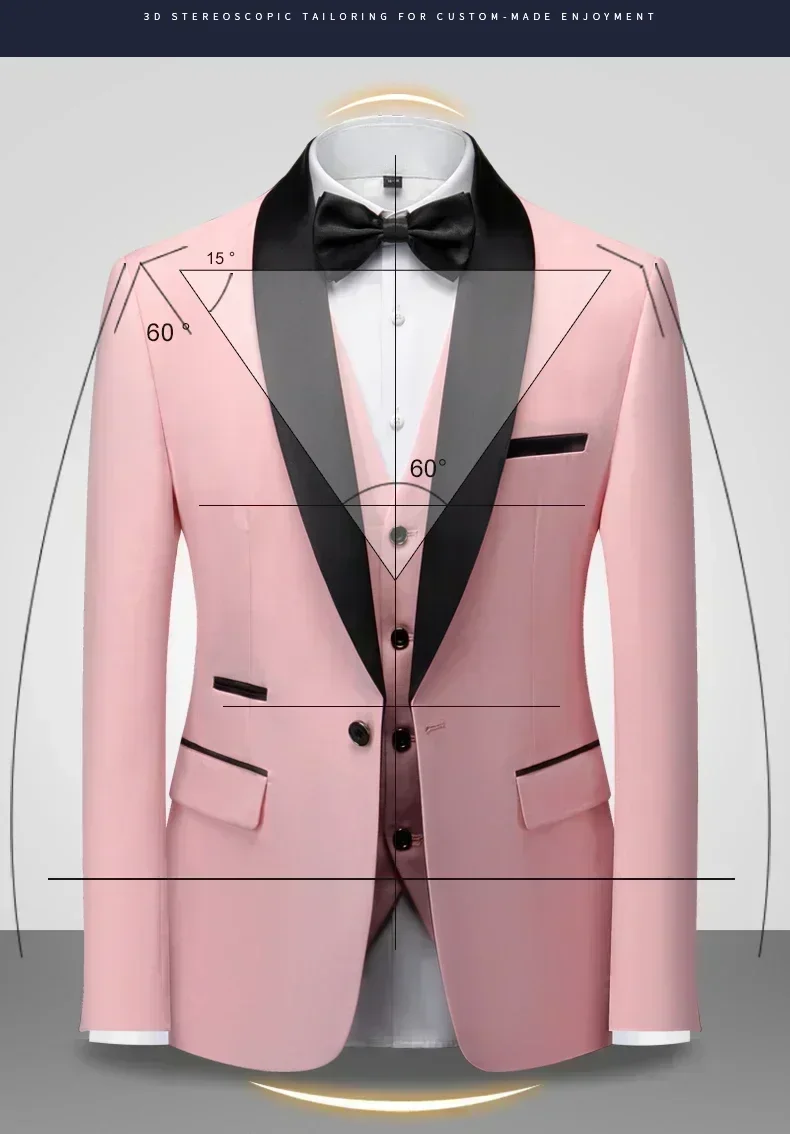 Men's Black Satin Shawl Lapel Tuxedo Suit 2 Pieces, Slim Fit Formal Blazer & Pants for Wedding Party Prom Groom Outfit