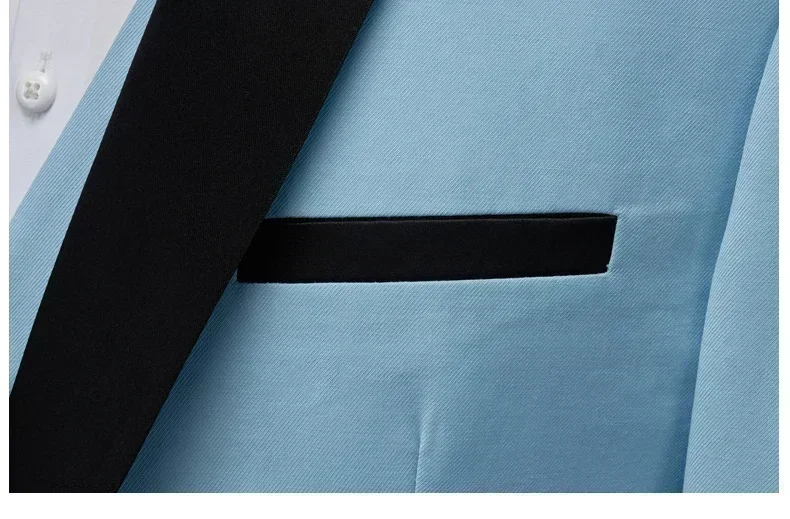 Men's Black Satin Shawl Lapel Tuxedo Suit 2 Pieces, Slim Fit Formal Blazer & Pants for Wedding Party Prom Groom Outfit