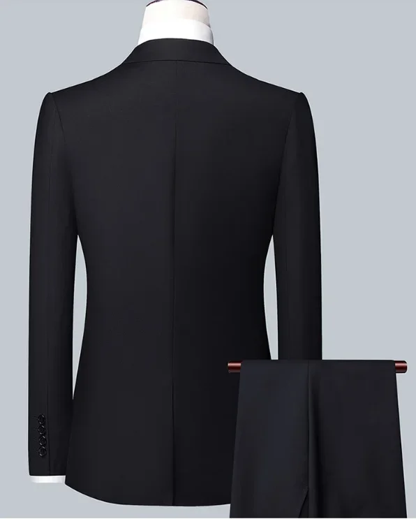 2026 High Quality Men's Solid Color Smart Casual Business Single Suit For Wedding Banquet Groom Best Man Fashion Trend