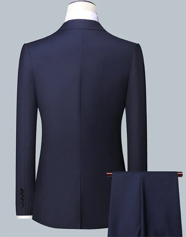 2026 High Quality Men's Solid Color Smart Casual Business Single Suit For Wedding Banquet Groom Best Man Fashion Trend