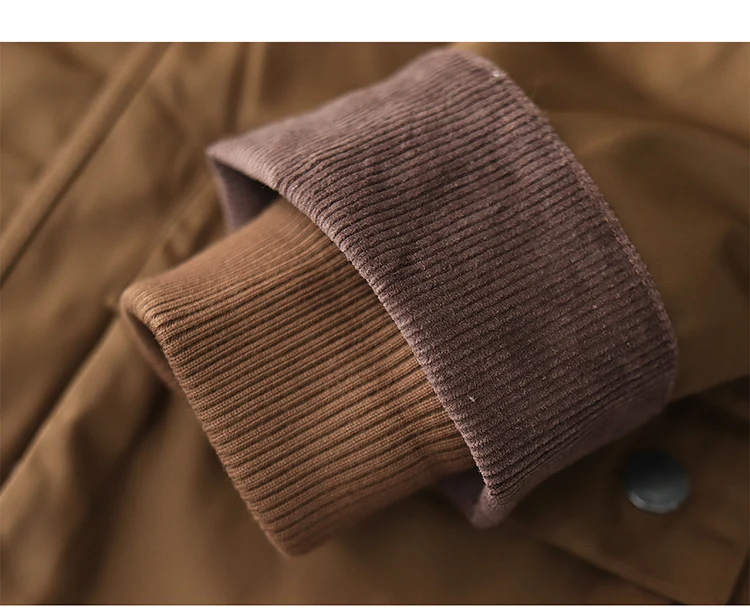 Men's new workwear wax jacket Ami khaki American retro corduroy lapel jacket