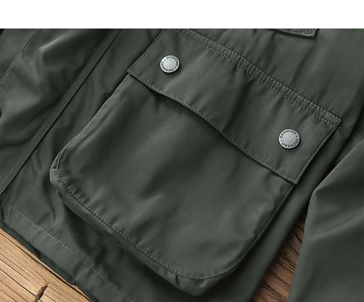 Men's new workwear wax jacket Ami khaki American retro corduroy lapel jacket