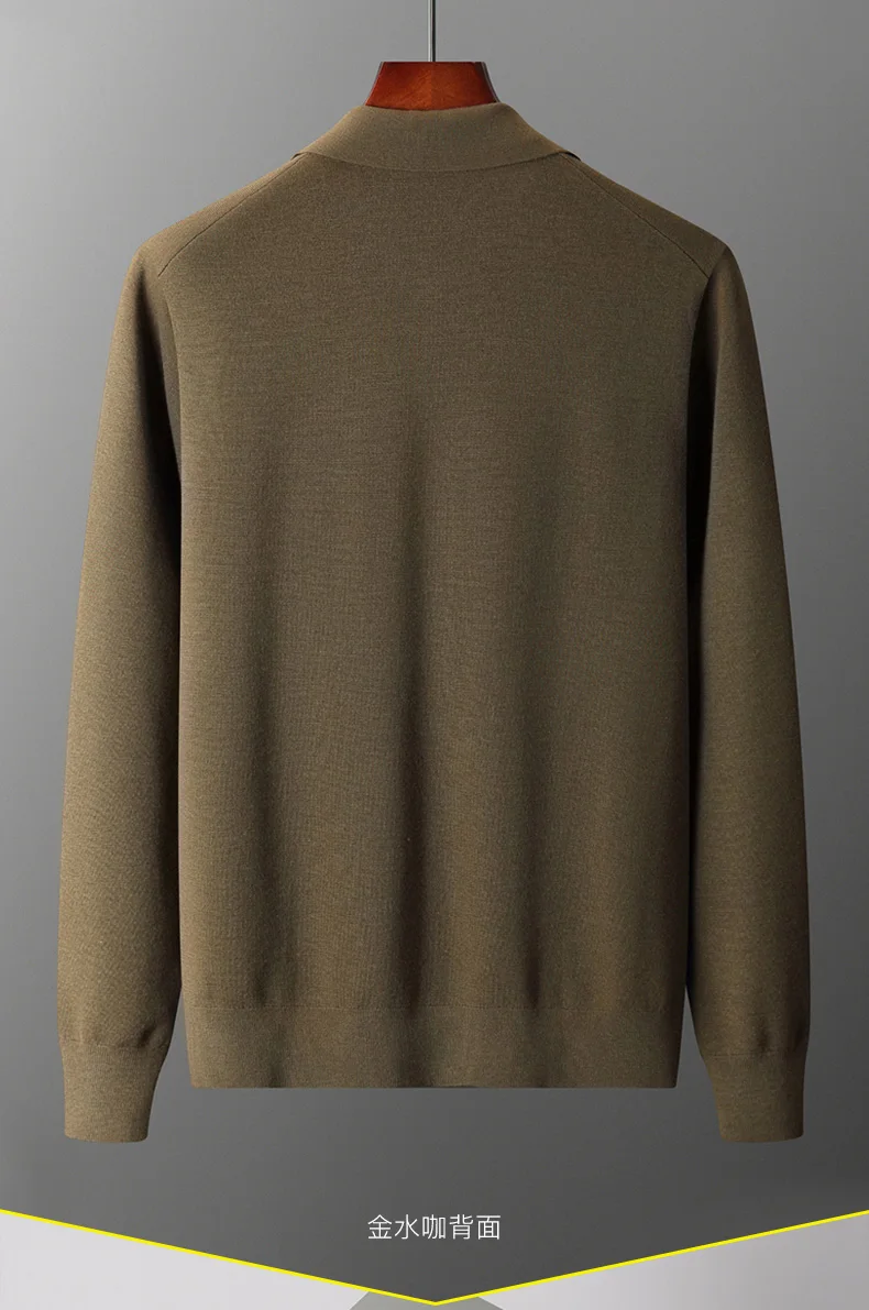 Autumn And Winter New Men's Wool Fashion Sweater Gentleman Knitted Coat Plus Size Zipper Cardigan Cashmere Sweater