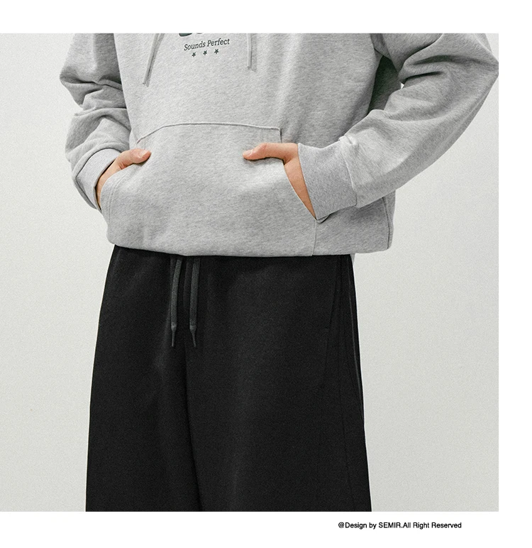 Semir Knitted Pants Men 2026 Spring Loose Curved Blade Commute Basic Versatile Casual Comfortable Daily Wear Trousers