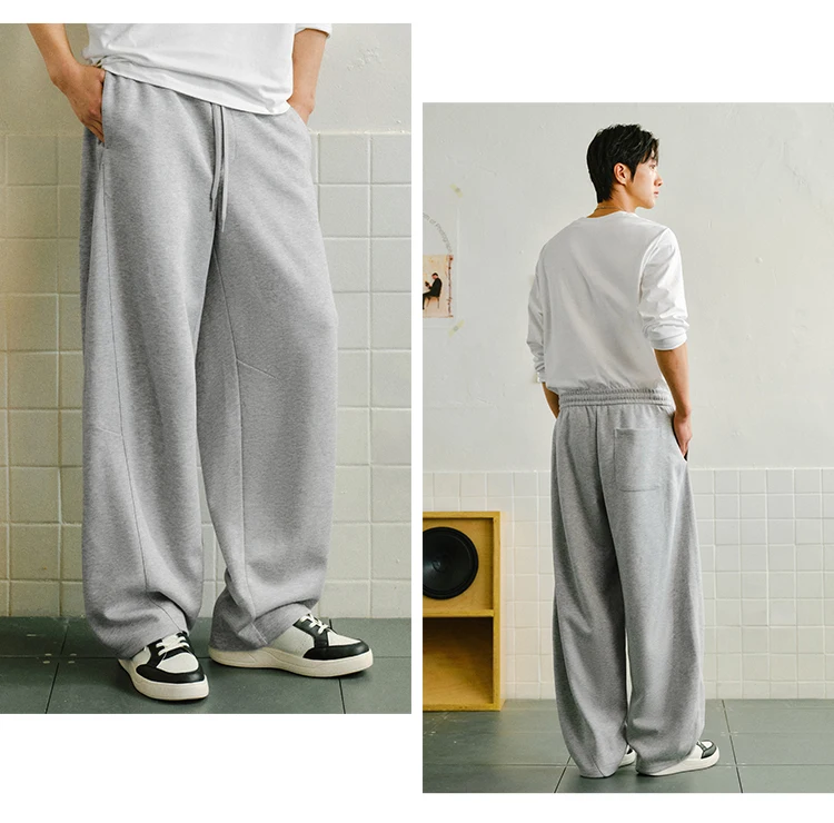 Semir Knitted Pants Men 2026 Spring Loose Curved Blade Commute Basic Versatile Casual Comfortable Daily Wear Trousers