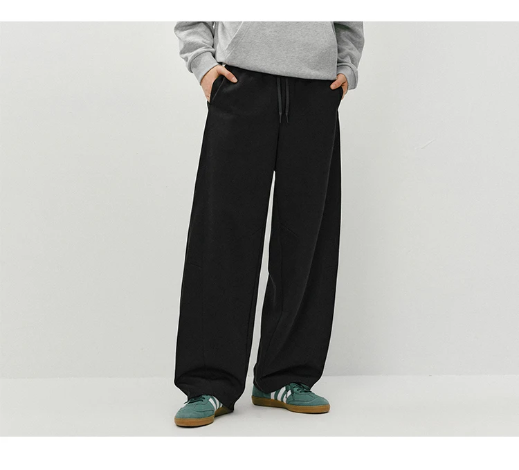Semir Knitted Pants Men 2026 Spring Loose Curved Blade Commute Basic Versatile Casual Comfortable Daily Wear Trousers