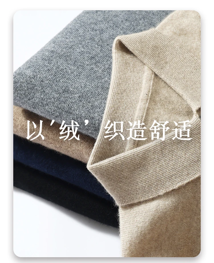 100% Cashmere Short Sleeve Soft Knit Sweater Chic Spring Summer Men's POLO-Neck Pullover Basic Smart Casual Pullover Solid Tops
