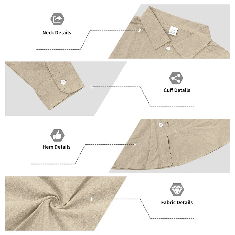Spring Autumn Linen Men's Casual Set Amazon Loose Lapel Long Sleeve Shirt & Long Pants 2 Piece Set Wholesale