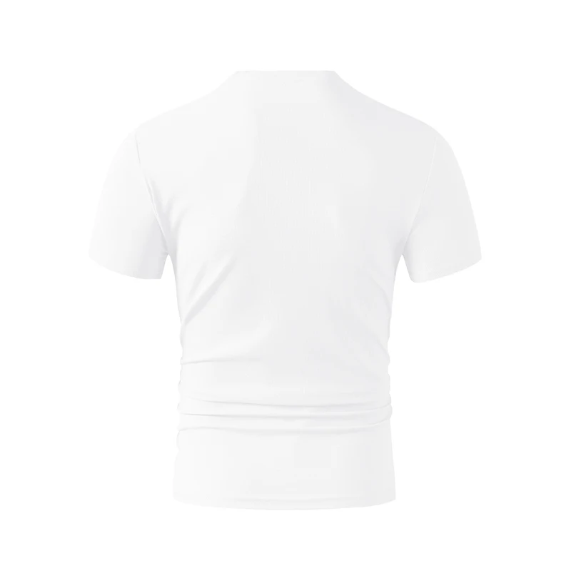 2025 New Men's Casual Fashion Simple V-neck Short Sleeved T-shirt Summer Comfortable Breathable Versatile Top