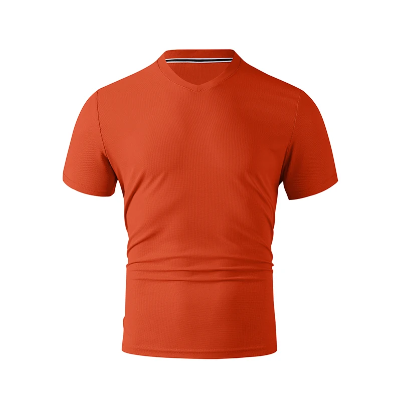 2025 New Men's Casual Fashion Simple V-neck Short Sleeved T-shirt Summer Comfortable Breathable Versatile Top