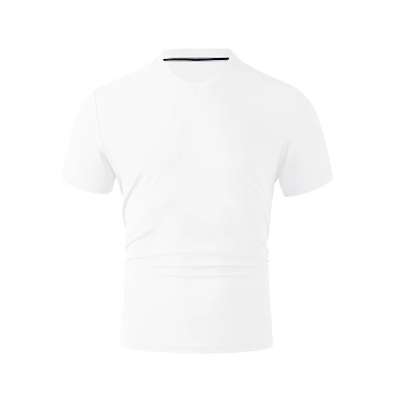 2025 New Men's Casual Fashion Simple V-neck Short Sleeved T-shirt Summer Comfortable Breathable Versatile Top